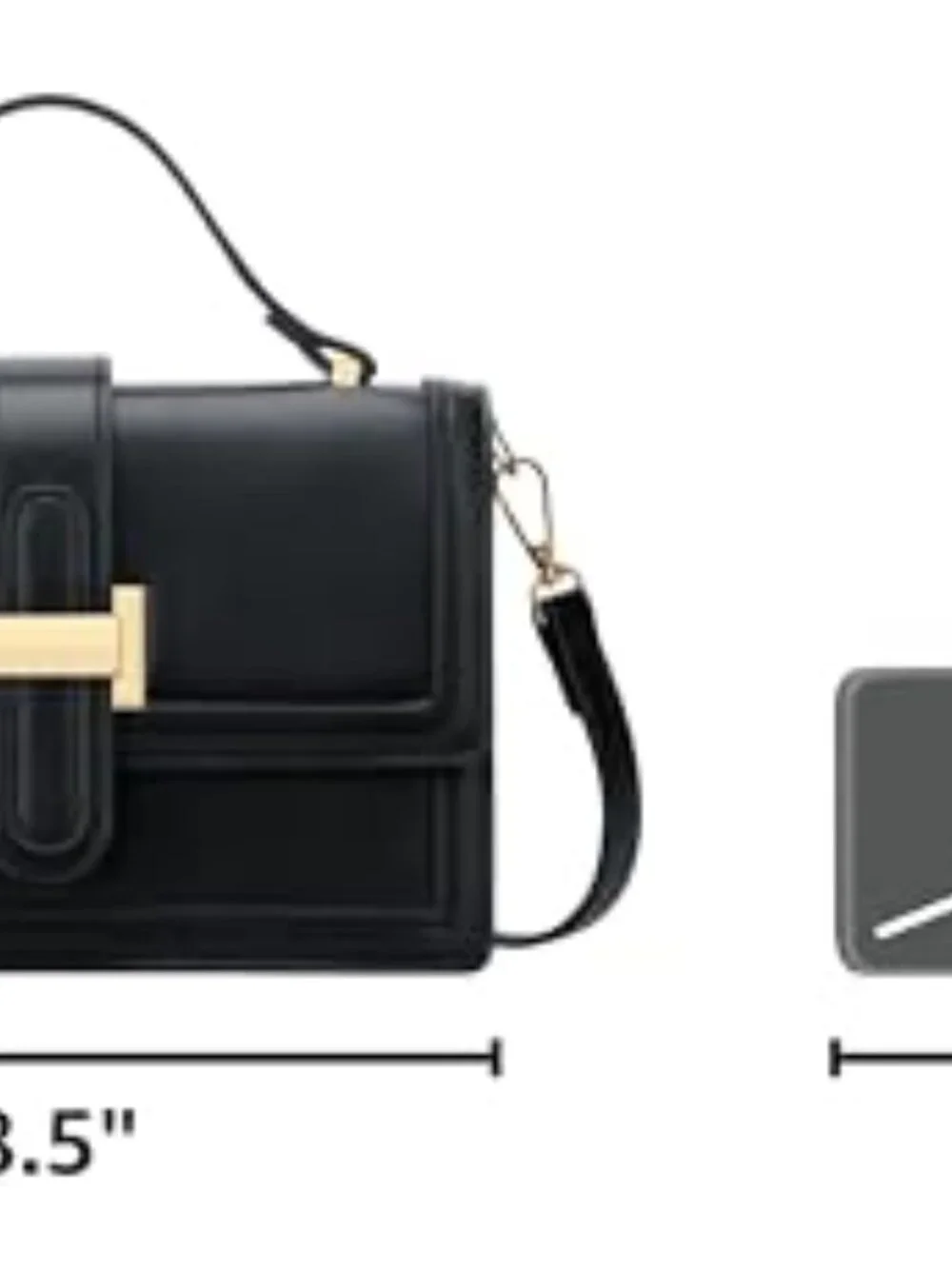PU Leather Crossbody Bag with Top Handle and Adjustable Strap